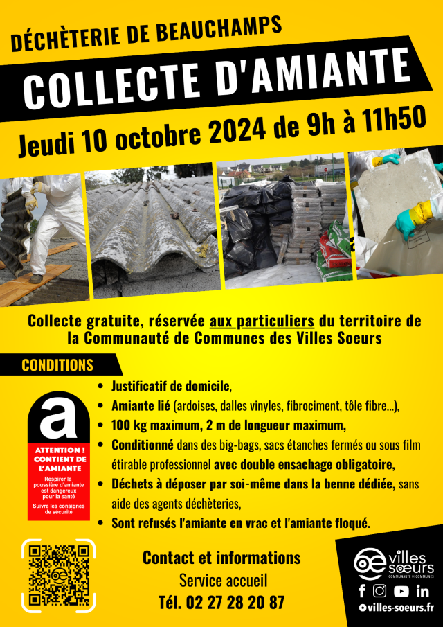 Collecte d'amiante à Beauchamps - Jeudi 10 octobre 2024