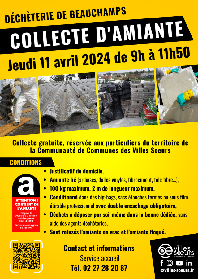 Collecte d'amiante à Beauchamps - Jeudi 11 Avril 2024