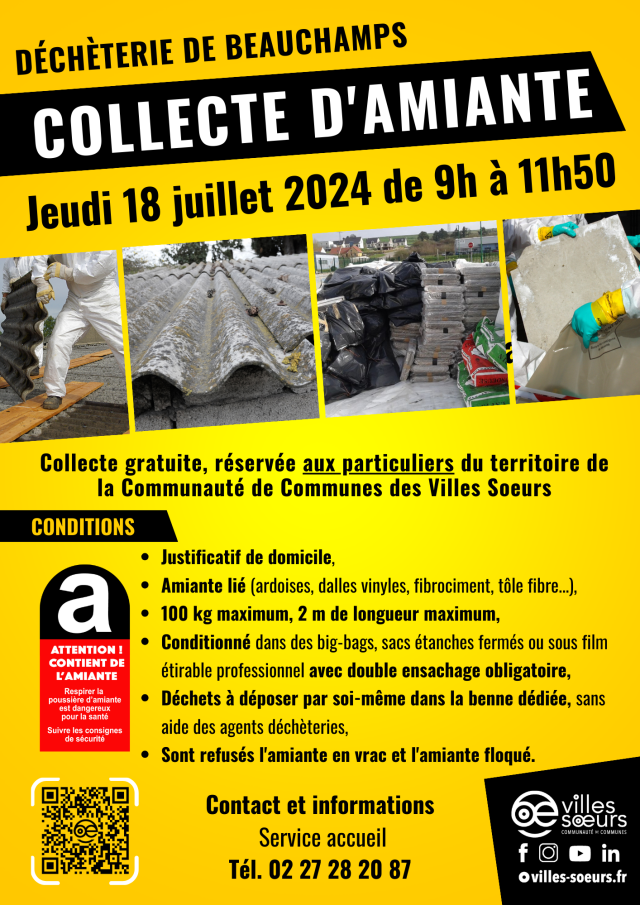 Collecte d'amiante à Beauchamps - Jeudi 18 juillet 2024