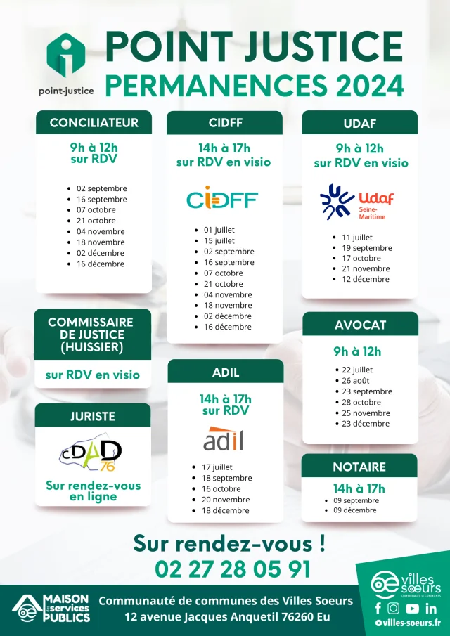Permanences Point Justice De Juillet A Decembre 2024 