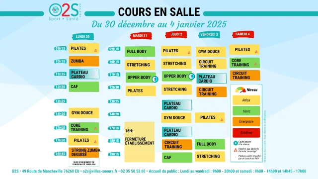 O2s Planning Allege Du 30 Decembre Au 4 Janvier 2025